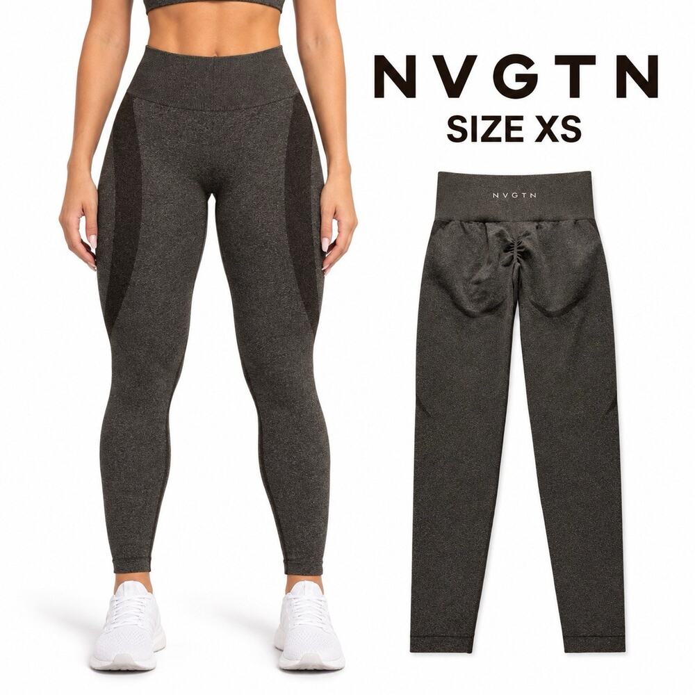 NVGTN Women’s XS Mocha Brown Contour Seamless Scrunch Butt Gym Leggings